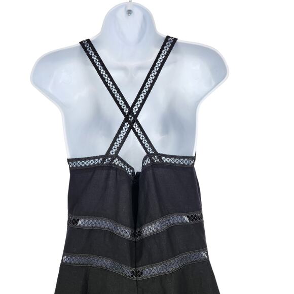 Express Washable Linen Blend Jumpsuit with Sheer Lace Details - Picture 6 of 6